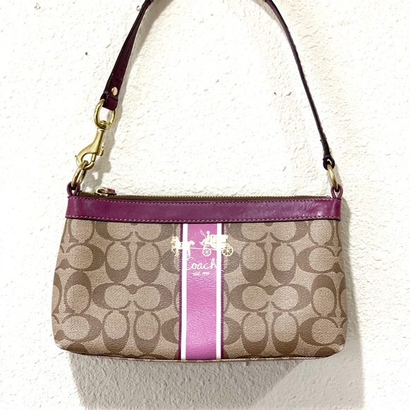 COACH Brown/Purple Small Shoulder Bag - Picture 2 of 16